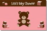 Teddy Bear Pink - Personalized Baby Shower Placemats