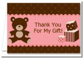 Teddy Bear Pink - Baby Shower Thank You Cards