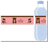 Teddy Bear Pink - Personalized Baby Shower Water Bottle Labels