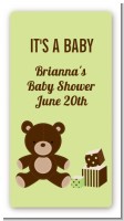 Teddy Bear Neutral - Custom Rectangle Baby Shower Sticker/Labels