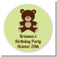 Teddy Bear - Round Personalized Birthday Party Sticker Labels thumbnail