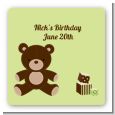 Teddy Bear - Square Personalized Birthday Party Sticker Labels thumbnail