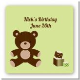 Teddy Bear - Square Personalized Birthday Party Sticker Labels