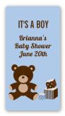 Teddy Bear Blue - Custom Rectangle Baby Shower Sticker/Labels