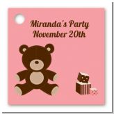 Teddy Bear Pink - Personalized Baby Shower Card Stock Favor Tags