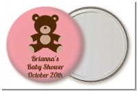 Teddy Bear Pink - Personalized Baby Shower Pocket Mirror Favors