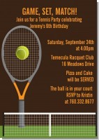 Tennis - Birthday Party Invitations