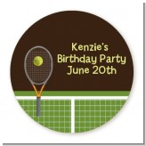 Tennis - Round Personalized Birthday Party Sticker Labels