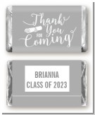 Thank You For Coming Gray - Personalized Graduation Party Mini Candy Bar Wrappers