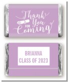 Thank You For Coming Lavender - Personalized Graduation Party Mini Candy Bar Wrappers