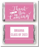 Thank You For Coming Pink - Personalized Graduation Party Mini Candy Bar Wrappers