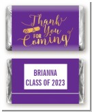 Thank You For Coming Purple Gold - Personalized Graduation Party Mini Candy Bar Wrappers