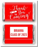 Thank You For Coming Red - Personalized Graduation Party Mini Candy Bar Wrappers