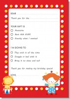 Circus - Birthday Party Fill In Thank You Cards
