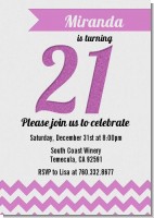 21st Birthday Chevron Pattern - Birthday Party Invitations
