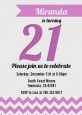 21st Birthday Chevron Pattern - Birthday Party Invitations thumbnail