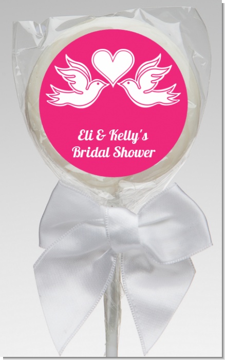 The Love Birds - Personalized Bridal Shower Lollipop Favors