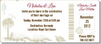 Beach Scene - Bridal Shower Destination Boarding Pass Invitations