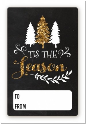 Tis The Season - Custom Large Rectangle Christmas Sticker/Labels