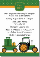 Tractor Truck - Baby Shower Invitations