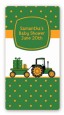 Tractor Truck - Custom Rectangle Baby Shower Sticker/Labels thumbnail