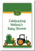 Tractor Truck - Custom Large Rectangle Baby Shower Sticker/Labels