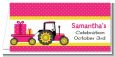 Tractor Truck Pink - Personalized Baby Shower Place Cards thumbnail