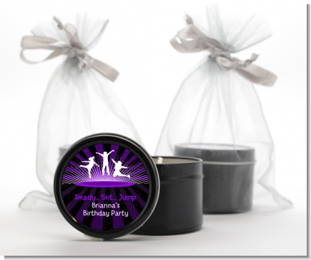 Trampoline - Birthday Party Black Candle Tin Favors