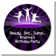 Trampoline - Round Personalized Birthday Party Sticker Labels thumbnail