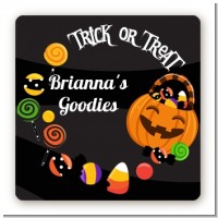 Trick or Treat Candy - Square Personalized Halloween Sticker Labels