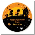 Trick or Treat - Round Personalized Halloween Sticker Labels thumbnail