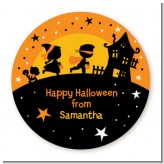 Trick or Treat - Round Personalized Halloween Sticker Labels