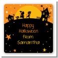 Trick or Treat - Square Personalized Halloween Sticker Labels thumbnail