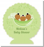 Triplets Three Peas in a Pod African American - Personalized Baby Shower Centerpiece Stand