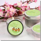 Triplets Three Peas in a Pod African American One Girl Two Boys - Baby Shower Candle Favors