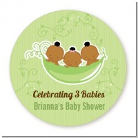 Triplets Three Peas in a Pod African American - Personalized Baby Shower Table Confetti