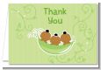 Triplets Three Peas in a Pod African American - Baby Shower Thank You Cards thumbnail