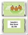 Triplets Three Peas in a Pod African American Three Girls - Personalized Baby Shower Mini Candy Bar Wrappers thumbnail