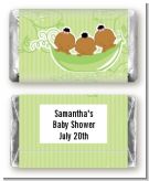 Triplets Three Peas in a Pod African American Two Girls One Boy - Personalized Baby Shower Mini Candy Bar Wrappers