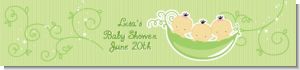 Triplets Three Peas in a Pod Asian - Personalized Baby Shower Banners