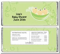 Triplets Three Peas in a Pod Asian - Personalized Baby Shower Candy Bar Wrappers