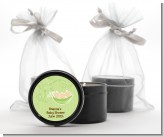 Triplets Three Peas in a Pod Caucasian - Baby Shower Black Candle Tin Favors