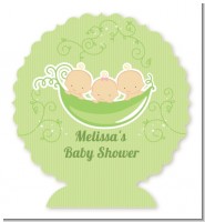 Triplets Three Peas in a Pod Caucasian - Personalized Baby Shower Centerpiece Stand