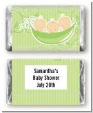 Triplets Three Peas in a Pod Caucasian Two Boys One Girl - Personalized Baby Shower Mini Candy Bar Wrappers