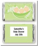 Triplets Three Peas in a Pod Caucasian Two Girls One Boy - Personalized Baby Shower Mini Candy Bar Wrappers
