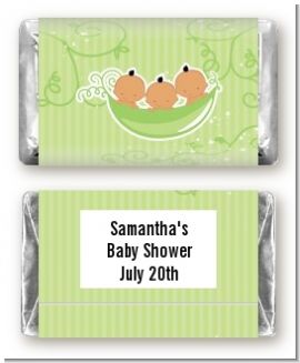 Triplets Three Peas in a Pod Hispanic Three Boys - Personalized Baby Shower Mini Candy Bar Wrappers