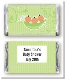 Triplets Three Peas in a Pod Hispanic Two Boys One Girl - Personalized Baby Shower Mini Candy Bar Wrappers