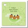 Triplets Three Peas in a Pod African American - Personalized Baby Shower Card Stock Favor Tags thumbnail