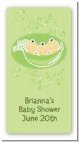 Triplets Three Peas in a Pod Asian - Custom Rectangle Baby Shower Sticker/Labels