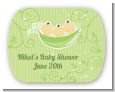 Triplets Three Peas in a Pod Asian - Personalized Baby Shower Rounded Corner Stickers thumbnail